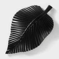 Блюдо для фруктов Доляна &laquo;Лист&raquo;, 35,5&times;20&times;5 см, цвет золотой с чёрным