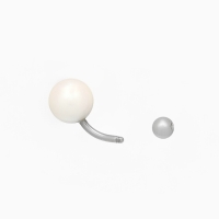 Пирсинг в пупок &laquo;Банан&raquo; жемчуг майорка, штанга L=2 см, цвет розовый в серебре