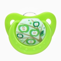 Пустышка ортодонт., с колпачком и держателем, от 0 мес., цвет Зеленый / Синий