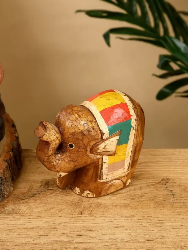 Сувенир "Слонёнок" дерево 11х5х9 см, цв. бежевый