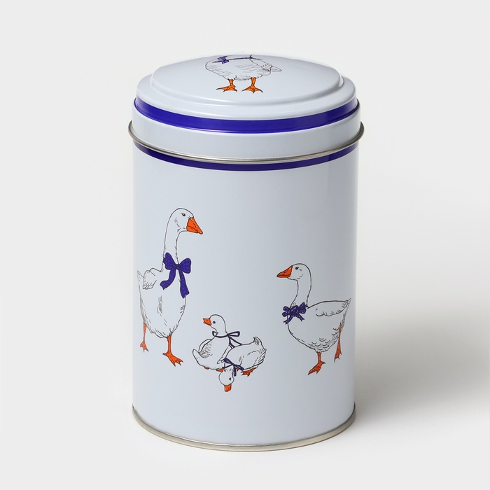 Банка для сыпучих продуктов &laquo;Гуси&raquo;, 1,1 л, d=9,9 см, круглая