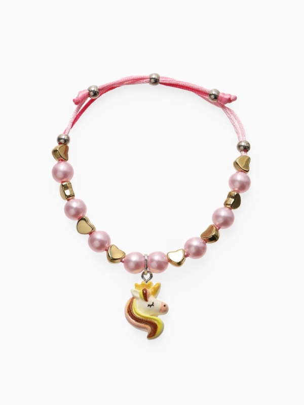 Браслет детский Браслет детский "Выбражулька" на затяжке, единорог с бусинами, цветной