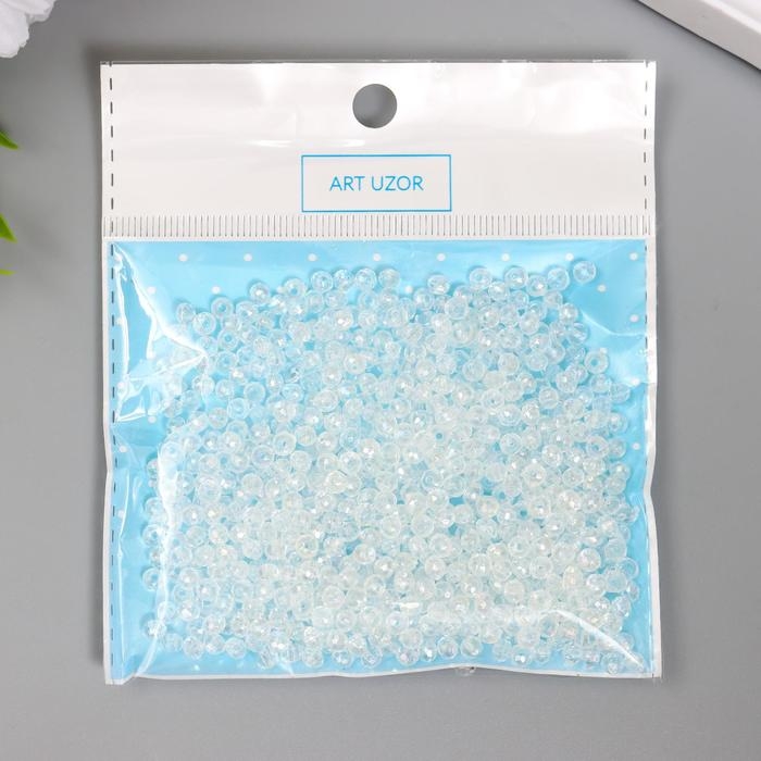 Бусины для творчества пластик "Мыльный пузырь с гранями" набор 20гр  4/0 0,4х0,4х0,4 см
