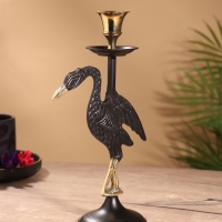 Подсвечник на 1 свечу "Дикая природа" латунь, черный с золотом 12х7,5х23,5 см Подсвечник на 1 свечу "Дикая природа" латунь, черный с золотом 12х7,5х23,5 см