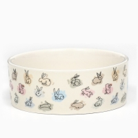 Миска керамическая "Кролик" 300мл, 11,5 х 4,5 см, бежевая