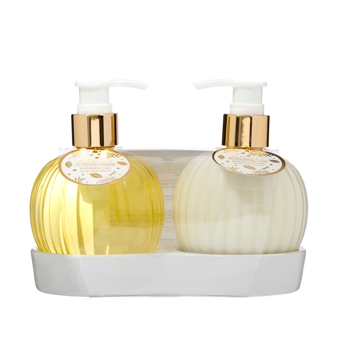 Подарочный набор Elegant Golden Leaf: гель для душа 240 мл, лосьон 240 мл Подарочный набор Elegant Golden Leaf: гель для душа 240 мл, лосьон 240 мл