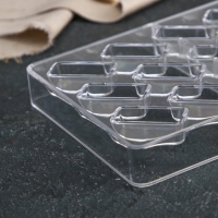 Форма для конфет и шоколада KONFINETTA &laquo;Буэно&raquo;, 27,5&times;13,5&times;2,5 см, 21 ячейка 3,5&times;1,5&times;1 см, цвет прозрачный