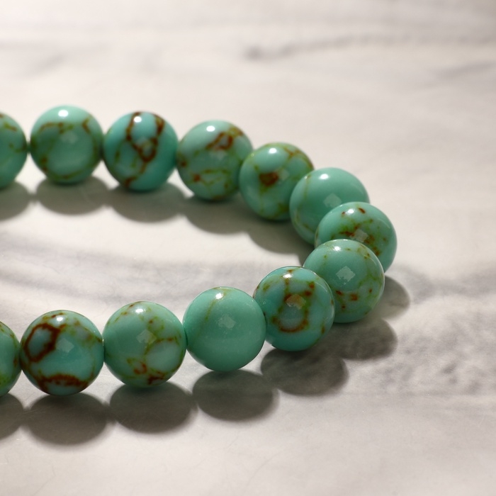 Браслет с подвеской МИКС шар №8 &laquo;Старая Бирюза&raquo;