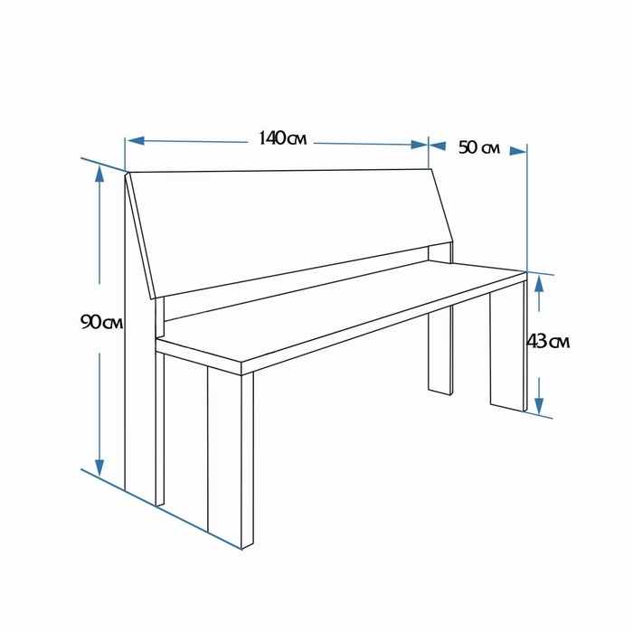 Скамейка, наличник 140&times;50&times;90см "Добропаровъ"