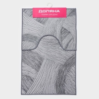 Коврики для ванной и туалета Доляна &laquo;Тига&raquo;, 2 шт: 50&times;80 см, 50&times;40 см, форма МИКС