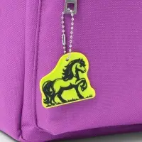 Светоотражающий элемент двусторон жеребец 4,8*4,4см цепочка салатовый АУ