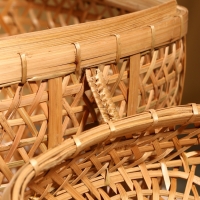 Корзина плетёная "Баскет" бамбук 24х24х28 см, светлая