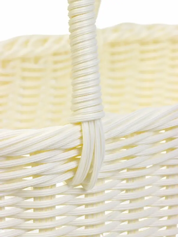 Корзина пластик 37 х 20,5 х 36 см, ручка17 см, белый