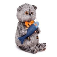 Мягкая игрушка &laquo;Басик с джинсовой рыбкой&raquo;, 22 см