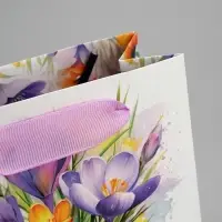 Пакет подарочный ламинированный, упаковка, &laquo;С 8 марта&raquo;, цветы, S 12 х 15 х 5.5 см