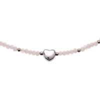 Чокер &laquo;Сердце&raquo; бусина №4, цвет белый в серебре, 35 см