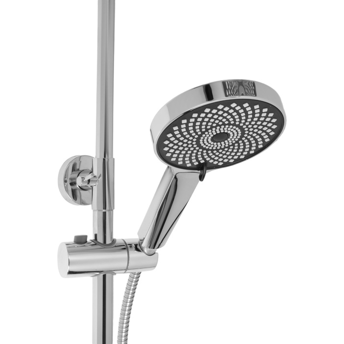 Душевая система ZEIN Z4483, с термостатом, верхняя лейка 22 см, ручная лейка 12,5 см, хром   1045096