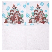 Салфетки новогодние бумажные &laquo;С Новым годом: коты&raquo;, однослойные, 24х24 см, 20 шт.