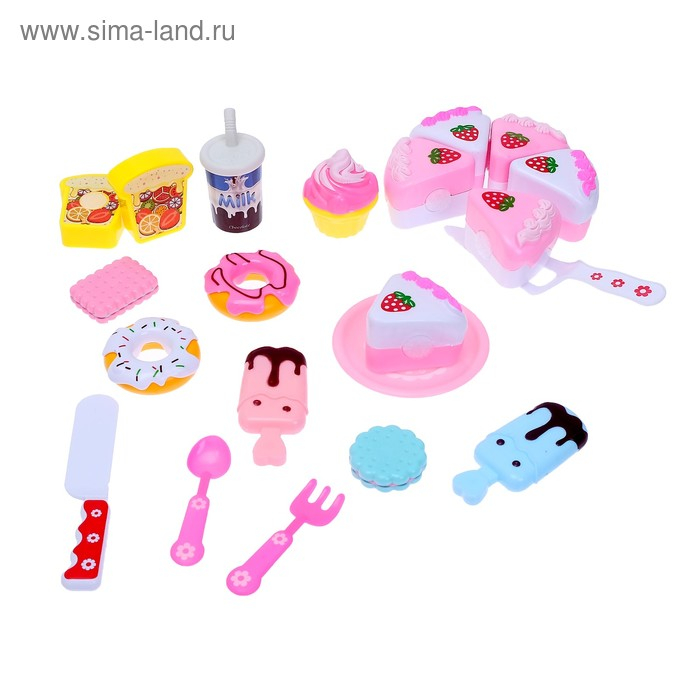 Игровой набор продуктов &laquo;Тортик&raquo;, с посудой
