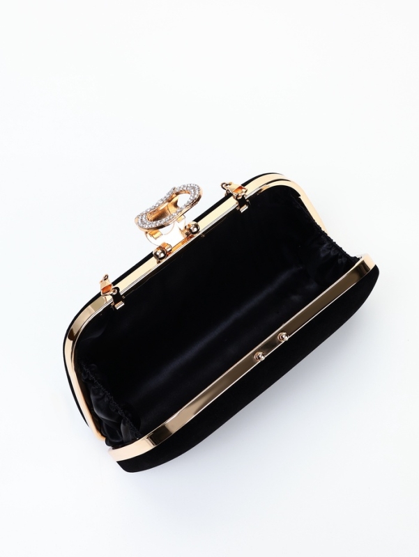 Сумка жен, 20*6*12, отд на фермуаре, цепь, текстиль, черный Сумка жен, 20*6*12, отд на фермуаре, цепь, текстиль, черный