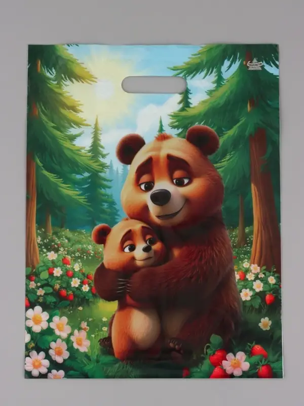 Пакет подарочный Обнимашки  40 х 31 см 60 мкм