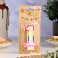 Свеча для торта &laquo;Цифра 1&raquo;, 7 см