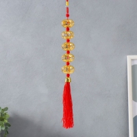 Подвеска пластик, текстиль колокольчик "Пять китайских фонариков" 43 см Подвеска пластик, текстиль колокольчик "Пять китайских фонариков" 43 см