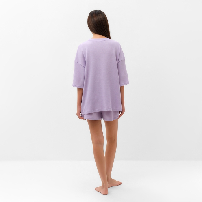 Комплект женский (футболка, шорты) KAFTAN Basic line, р. 42, сиреневый