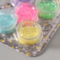 Глиттер "Пудра и шестигранники" неон набор 5х6 гр и 5х5 гр 21,4х9,3 см Глиттер "Пудра и шестигранники" неон набор 5х6 гр и 5х5 гр 21,4х9,3 см