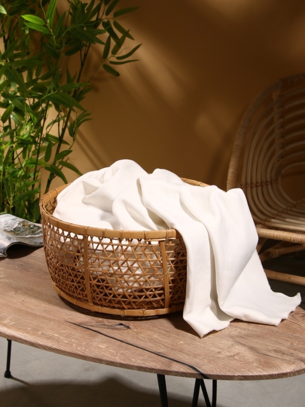 Корзина плетёная "Клоус" бамбук 40х40х16 см, светлая