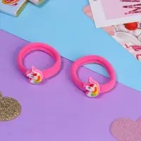 Резинки для волос &laquo;Маленькая радость&raquo;, набор 2 шт., единорог, 3.5 см, розовые