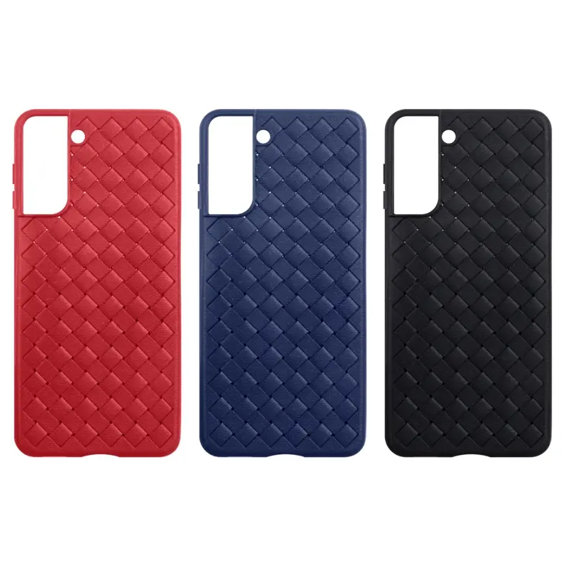 Чехол Samsung S21 под кожу плетение