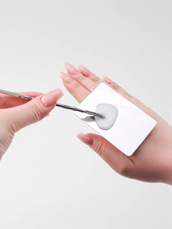 Набор д/нанесения макияжа 2 пред: палитра, спатула металл серебро пакет QF