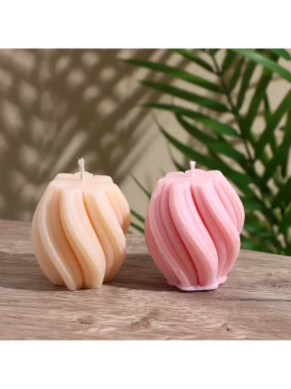 Свеча "Волнистые линии" 5х5х6 см, соевый воск МИКС