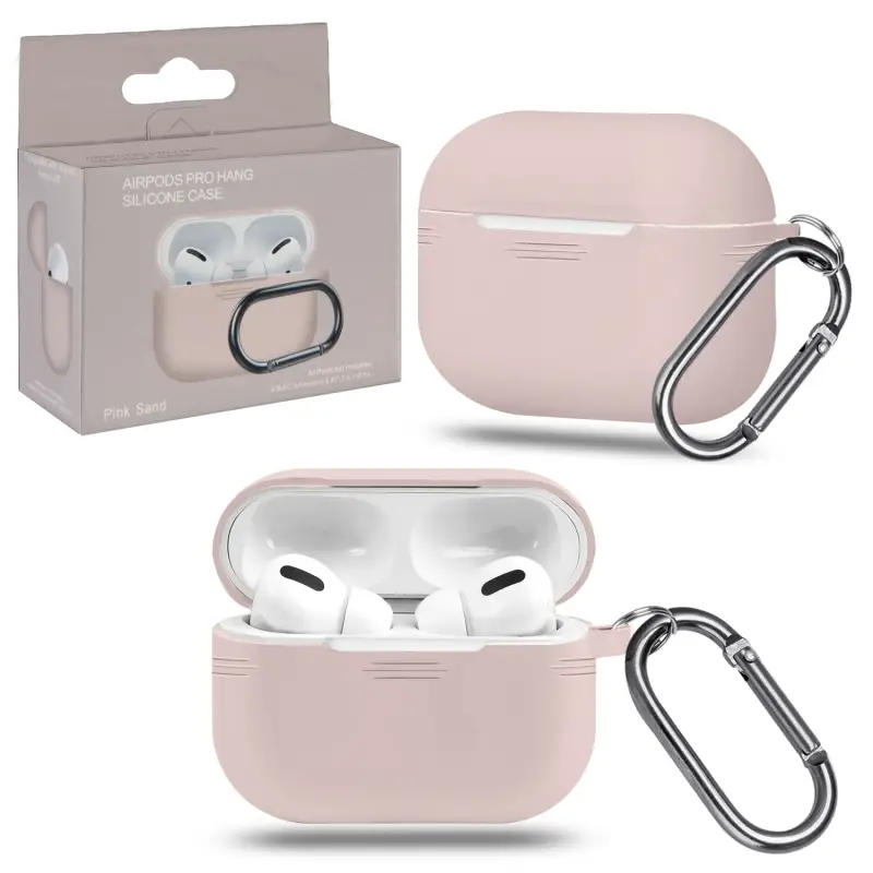 Чехол APods Pro с карабином №2 pink stand