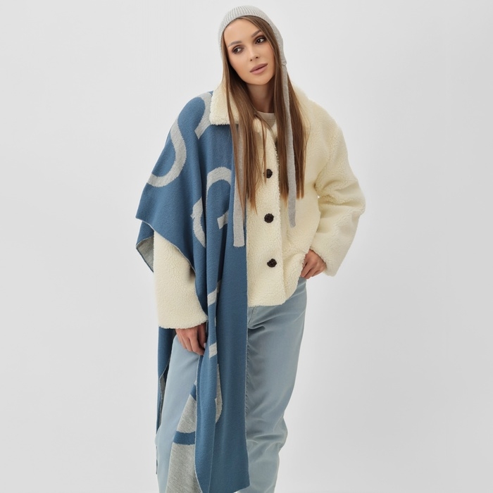 Шарф женский двусторонний MIST синий/серый, размер 47*226см Шарф женский двусторонний MIST синий/серый, размер 47*226см