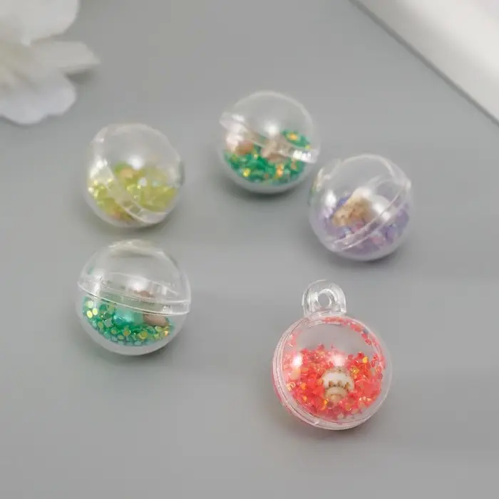 Подвеска для творчества пластик "Шар - морской прилив" МИКС 2,5х2х2 см