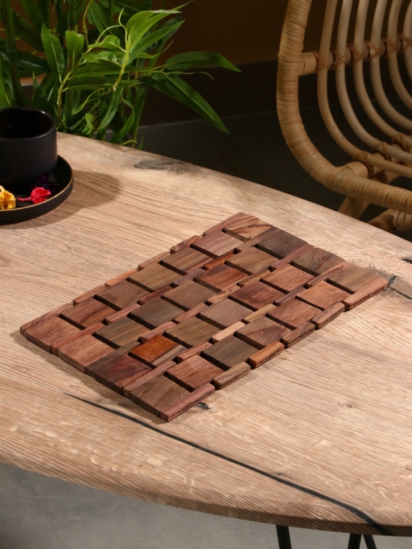 Коврик из тикового дерева, 30х20х0,7 см