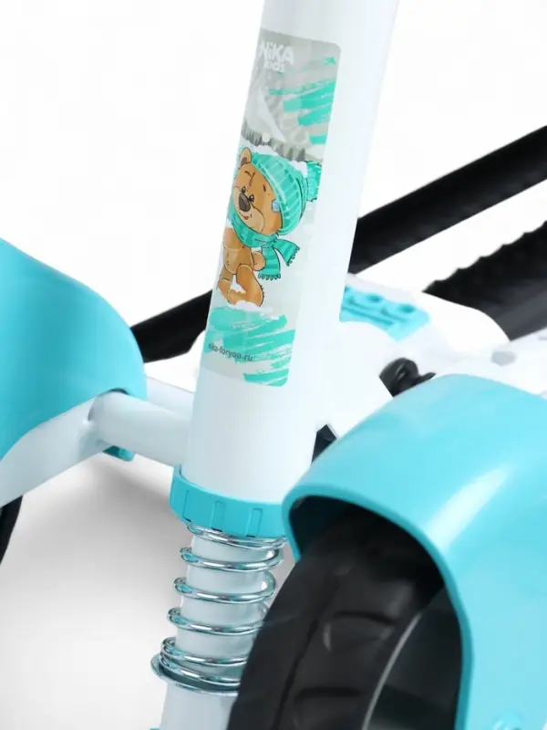 Снегокат &laquo;Тимка спорт 6Д&raquo; с забавными медвежатами, с двумя спинками, с родительской ручкой, бирюзовый, ТС6Д/ЗМ Nika