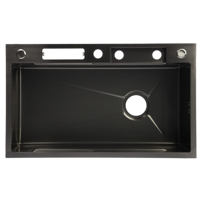 Кухонная мойка ZEIN M02, S=3.0 и 0.7мм, смеситель, корзины, разделочная доска, сифон, графит Кухонная мойка ZEIN M02, S=3.0 и 0.7мм, смеситель, корзины, разделочная доска, сифон, графит