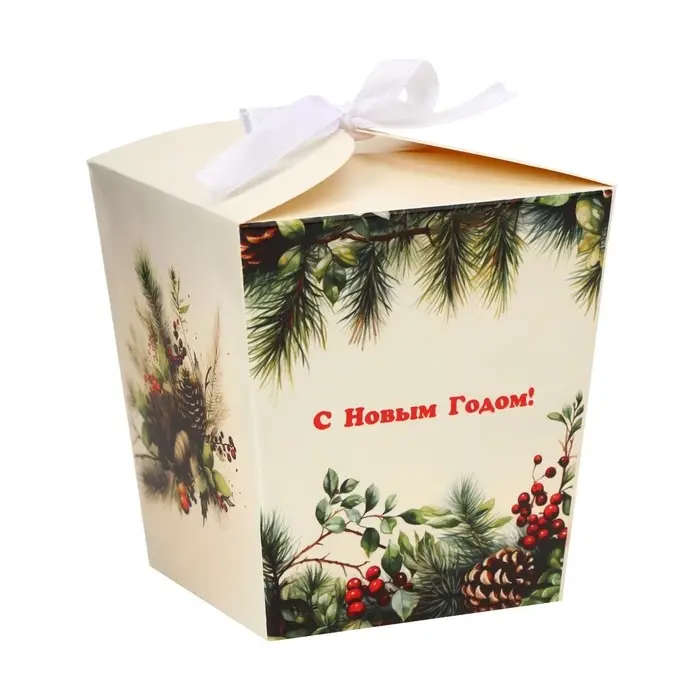 Бонбоньерка, новогодняя подарочная упаковка &laquo;Зимние шишки&raquo;, 7.5&times;8&times;7.5 см