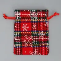 Мешочек подарочный холща &laquo;Вьюга&raquo;, снежинки, 10 х 12 см +/- 1.5 см