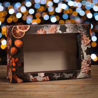 Новый год. Коробка подарочная новогодняя складная, крышка-дно , с окном "Время чудес" 30 х 20 х 9 см Новый год. Коробка подарочная новогодняя складная, крышка-дно , с окном "Время чудес" 30 х 20 х 9 см