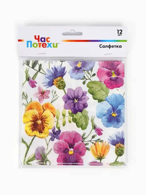 Салфетки бумажные двухслойные &laquo;Полевые цветы&raquo;, 33 х 33, 12 шт