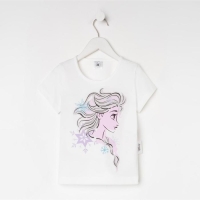 Футболка детская &laquo;Эльза&raquo;, Холодное сердце, рост 86-92, белый