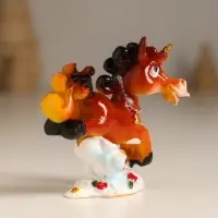 Сувенир полистоун "Лошадка на облачке с розами" МИКС 6,4х2,5х6 см