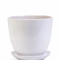 Набор горшков цветочный поддоном 4 шт 0,4 / 1 / 2,5 / 5 л керамика Птички бел