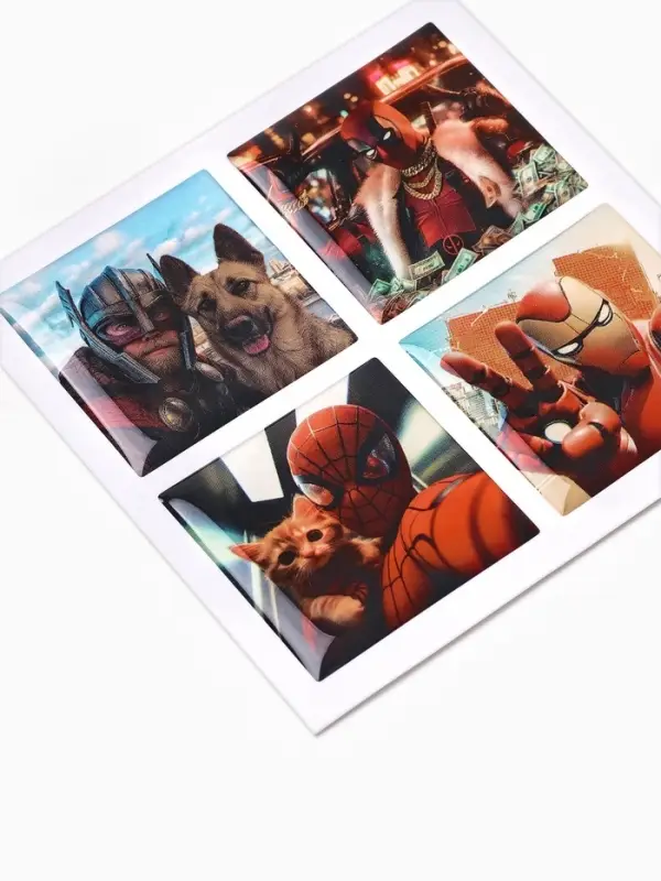 Объемные 3D стикеры на телефон &laquo;Супергерои&raquo;, 4 шт, 3 &times; 3 см