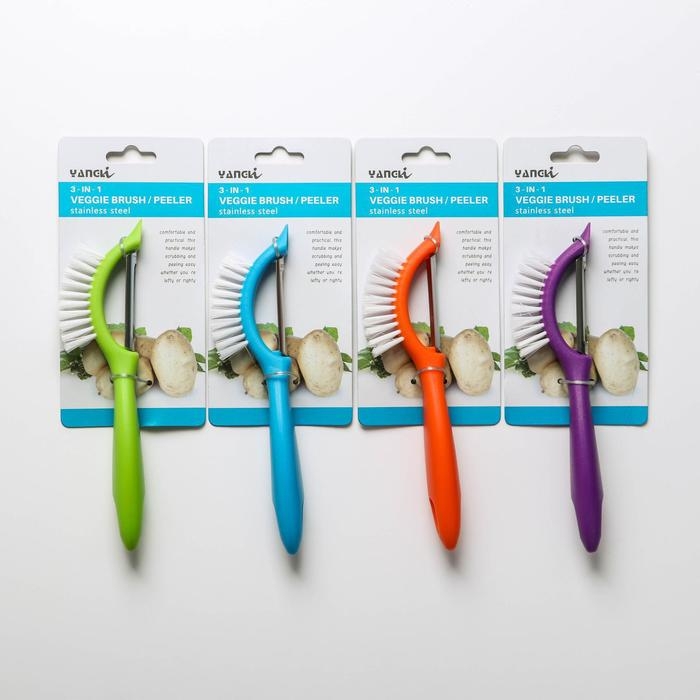 Овощечистка &laquo;Сарбо&raquo;, с щёткой, 18,5&times;5 см, цвет МИКС