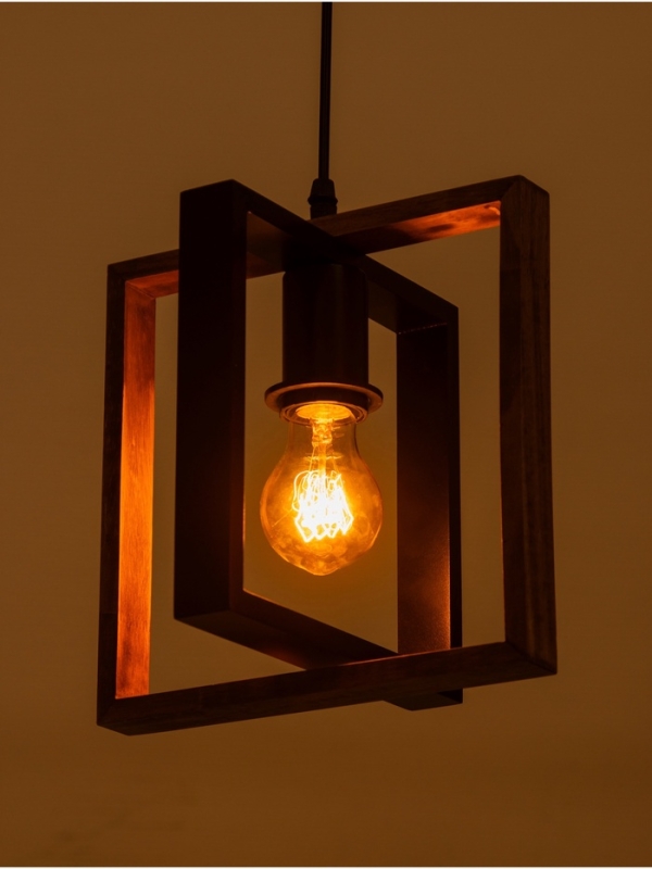 Светильник BayerLux ЭКО "Кристофер" 1х40Вт Е27 черный/коричневый 24х24х100см